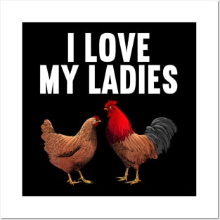 Cool Chicken Art Women Dad Rooster Chicken Farmer Posters and Art